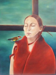 SELBSTBILDNIS TR&Auml;UMEND (MIT VOGEL)
